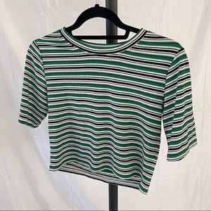 Green cropped shirt